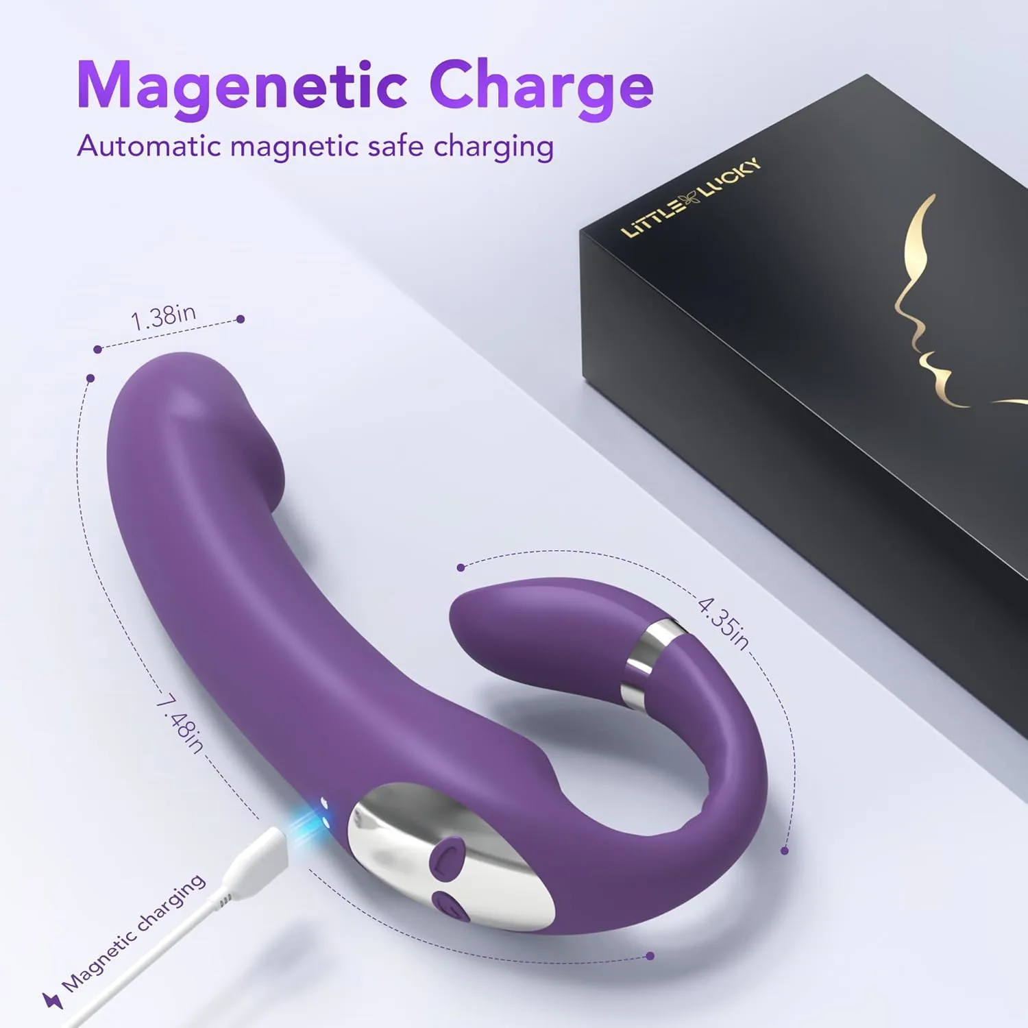 Heating rod massager G-point stimulus vesitiivis USB-latausnainen naisten aikuisten lelu 10 nopeusvaihtoehtoa GM-274-1
