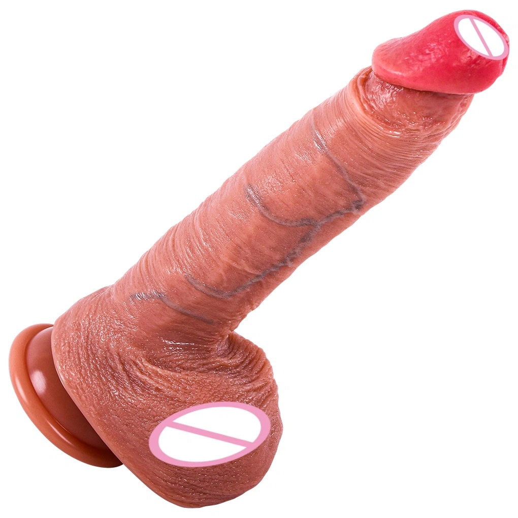 Ympäristöystävällinen kaksifunktioinen pehmeä seksuaalinen dildo, ihmisen kehon mekaniikan mukainen suunnittelu, todellinen ja todellinen, 100% vesivastaista, 480 g, naisen itsetyydytys aikuisten lelu BJD-E011
