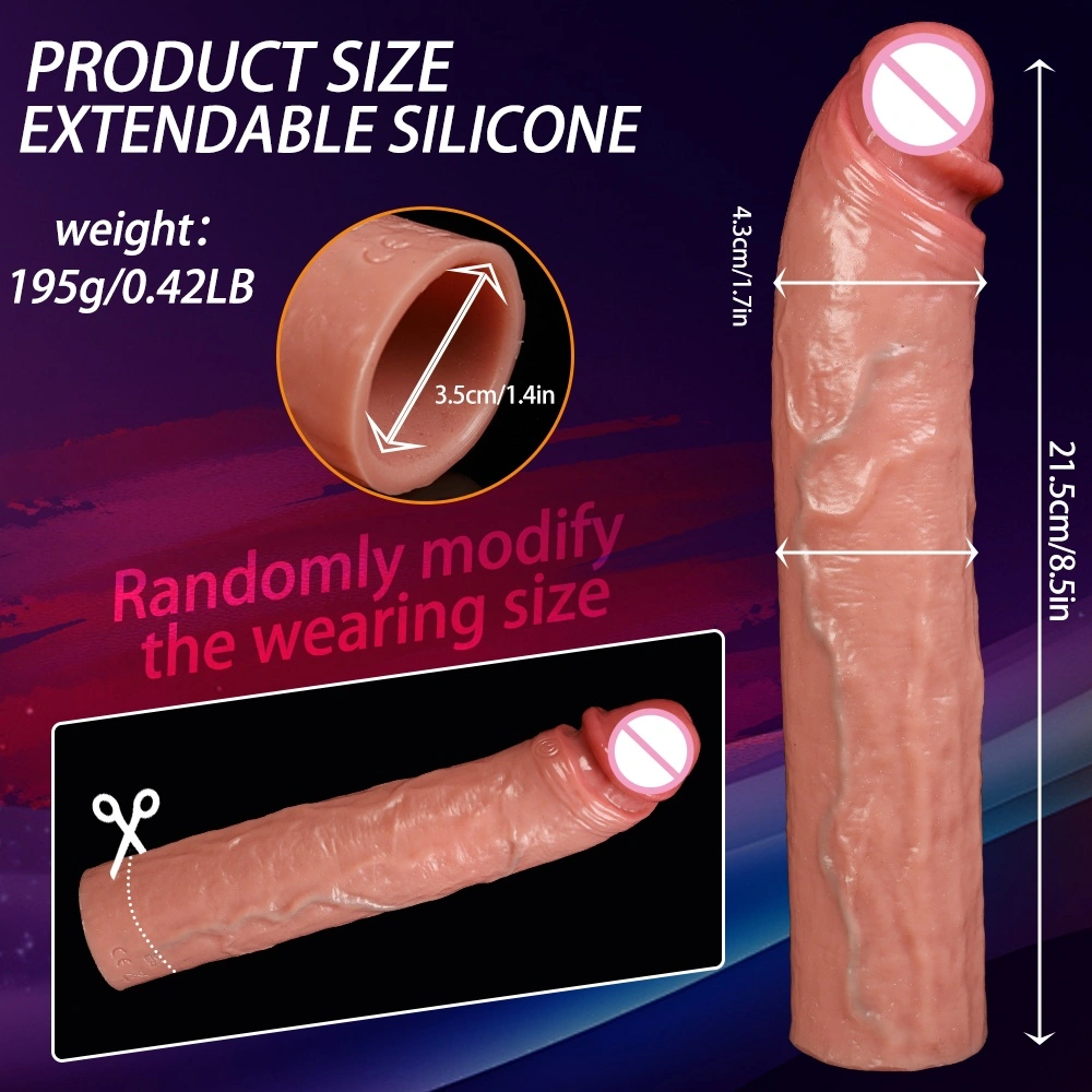 Penis verlengingshoes herbruikbare medische zachte silica gel ring vergroter vertragingscondoom mannelijke dildo versterker sexspeelgoed-LM-CT613-3