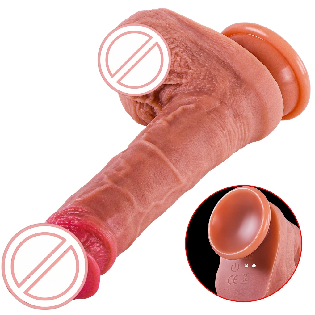 Inch bruine elektrische gesimuleerde vrouwelijke masturbatie dildo met verwarmings- en trillingsfunctie, volwassen erotisch speelgoed doos voor vrouwen-BJD-E019