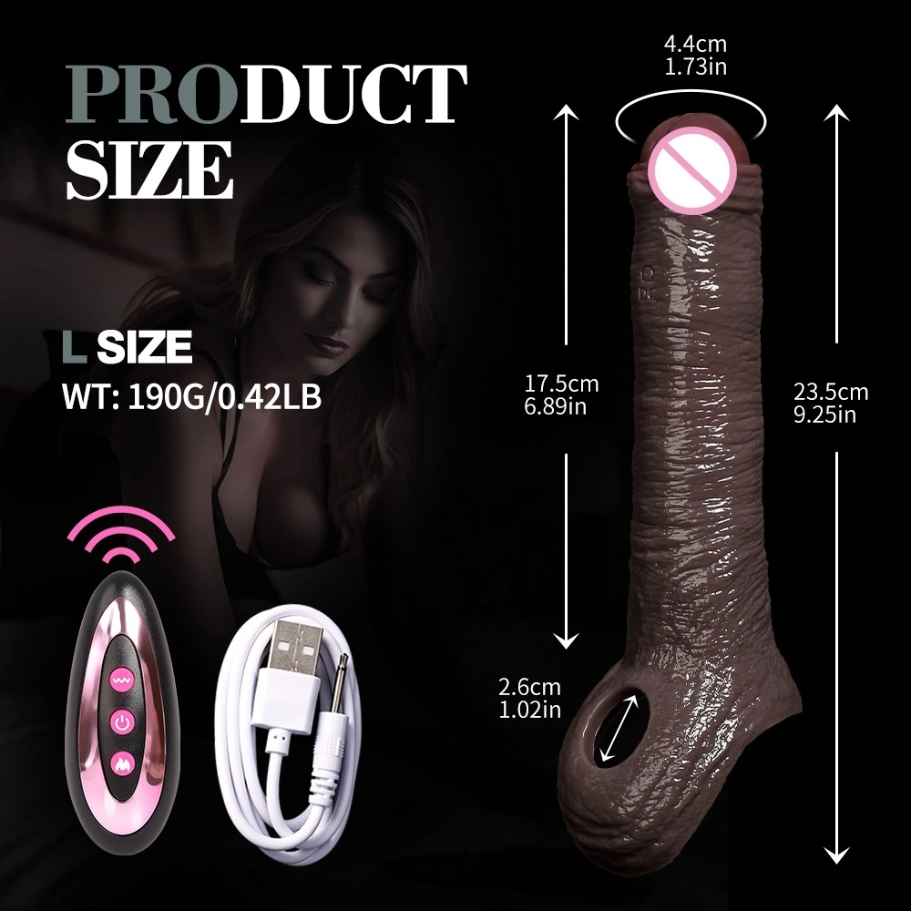 Afstandsbedienbare lange penis, gigantische realistische telescopische dildo vibrator met verwarmingsfunctie voor vrouwen - LM-CT812