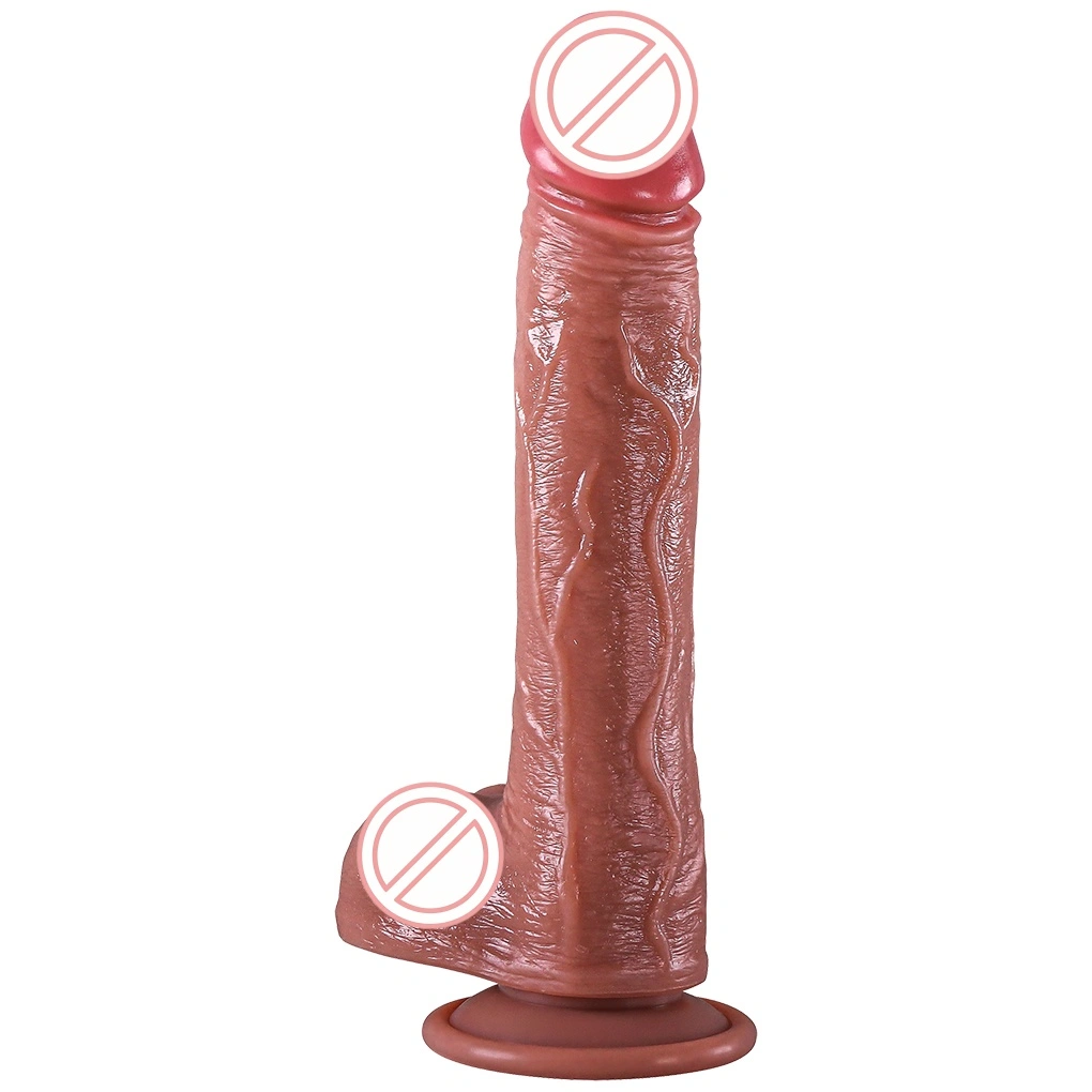 Todellinen tekstuuri ruskea penis, paksumpi ja suurempi, sopii miehille ja naisille orgasmiin, dildo aikuisten tuote peräpeli - BJD-E017