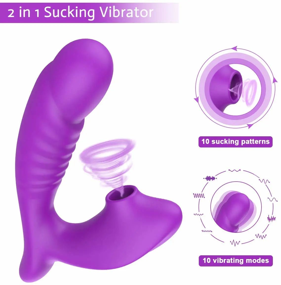 Suckle Shock Stick -massageer G-pistoke-stimulaatio vedenkestävää USB-latausta varten aikuinen naisen sukupuolilelu 10 nopeusastetta GM-251-1