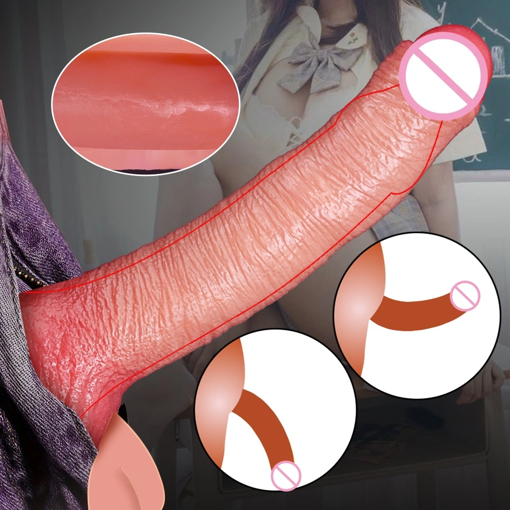Realistische gesimuleerde dildo, echte huidtextuur, dikke vloeibare silica, met sterke zuignap, volwassen erotische producten, geschikt voor koppels LM-D812