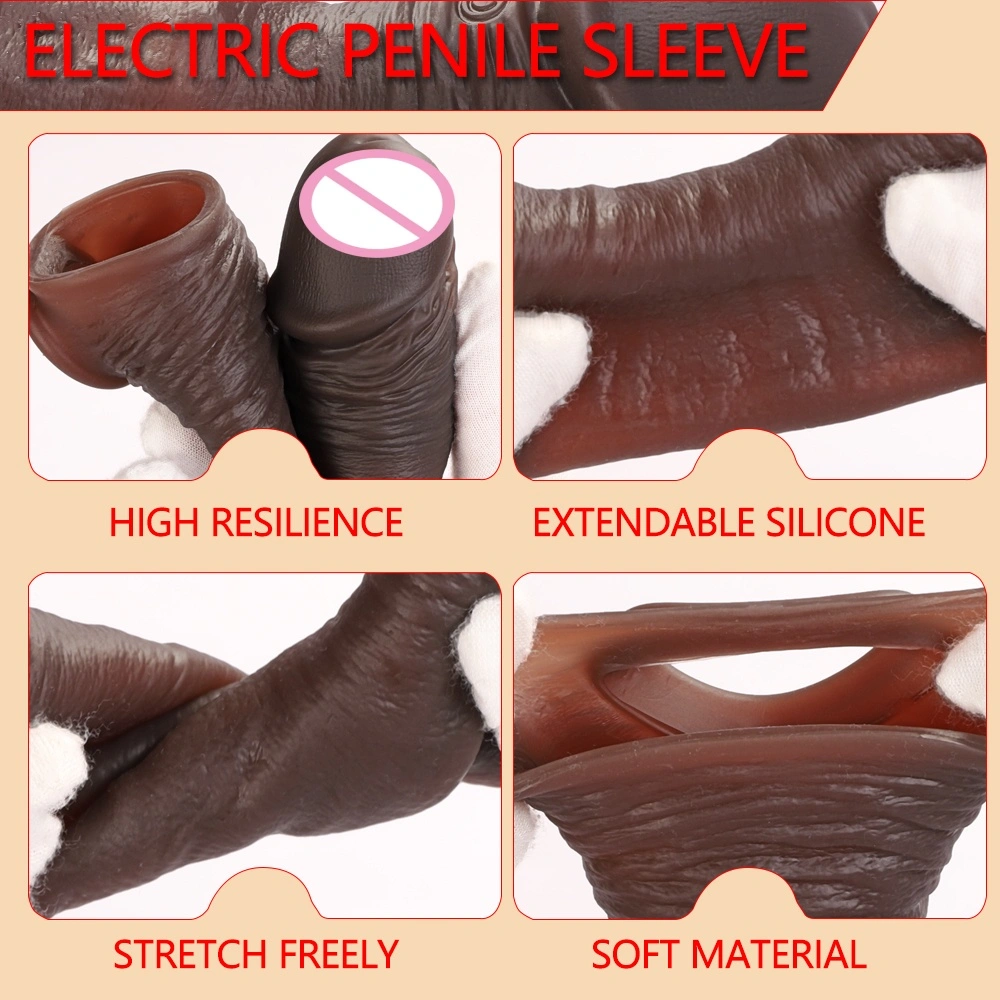 Uitgebreide en versterkte kristalgranulaat vibrerende silicone wasbare condoom Mannen herbruikbare condoom LM-CT614-2