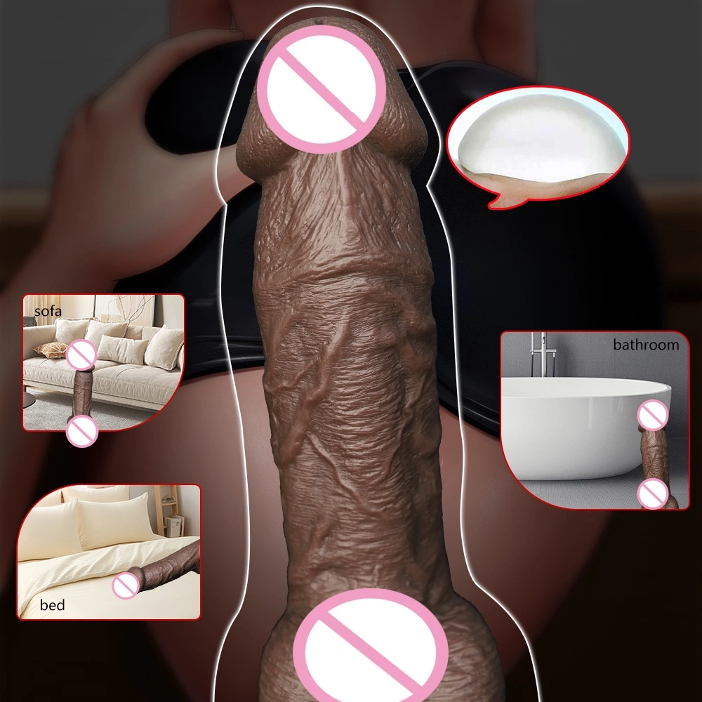 Groothandel dames kunstmatige penis grote dildos zacht waterdicht milieuvriendelijk volwassenen speelgoed LM-A312-3