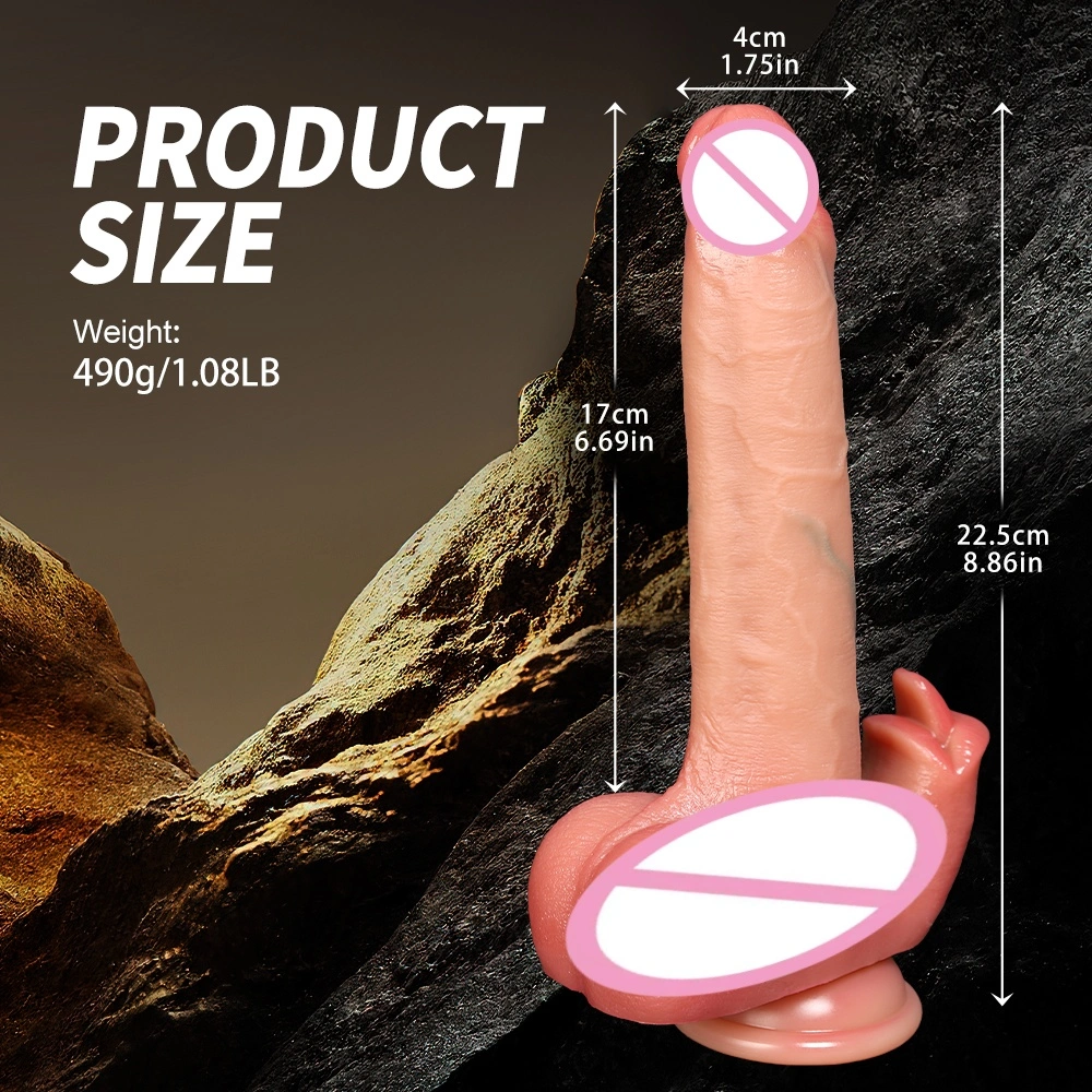 Bestseller vloeibare siliconen grote dildo telescopische verwarmde kunstmatige penis vrouwen sexspeelgoed LM-A313-3