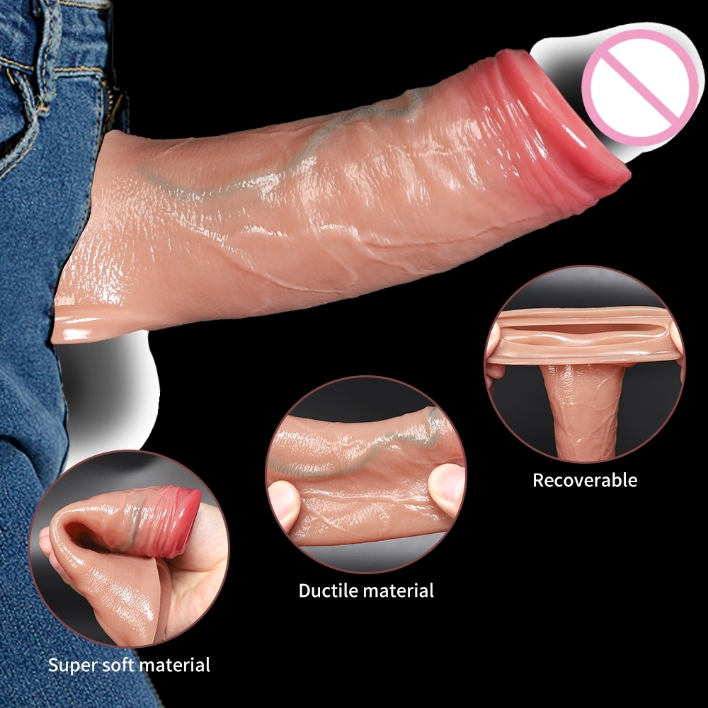 Realistische dubbele laag silicaat-dildo Realistische simulatie beginner-dildo, geschikt voor G-punt en anale stimulatie Zacht penisspeelgoed, geschikt voor mannen LM-D832