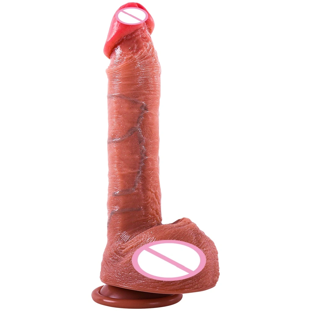 Ympäristöystävällinen kaksifunktioinen pehmeä seksuaalinen dildo, ihmisen kehon mekaniikan mukainen suunnittelu, todellinen ja todellinen, 100% vesivastaista, 480 g, naisen itsetyydytys aikuisten lelu BJD-E011