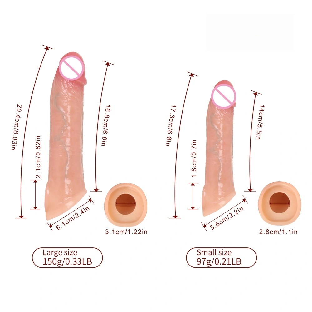 Penislatex Dragon Condoms Heren herbruikbare siliconen holle ringvormige dildo hoes Heren condoom LM-D802