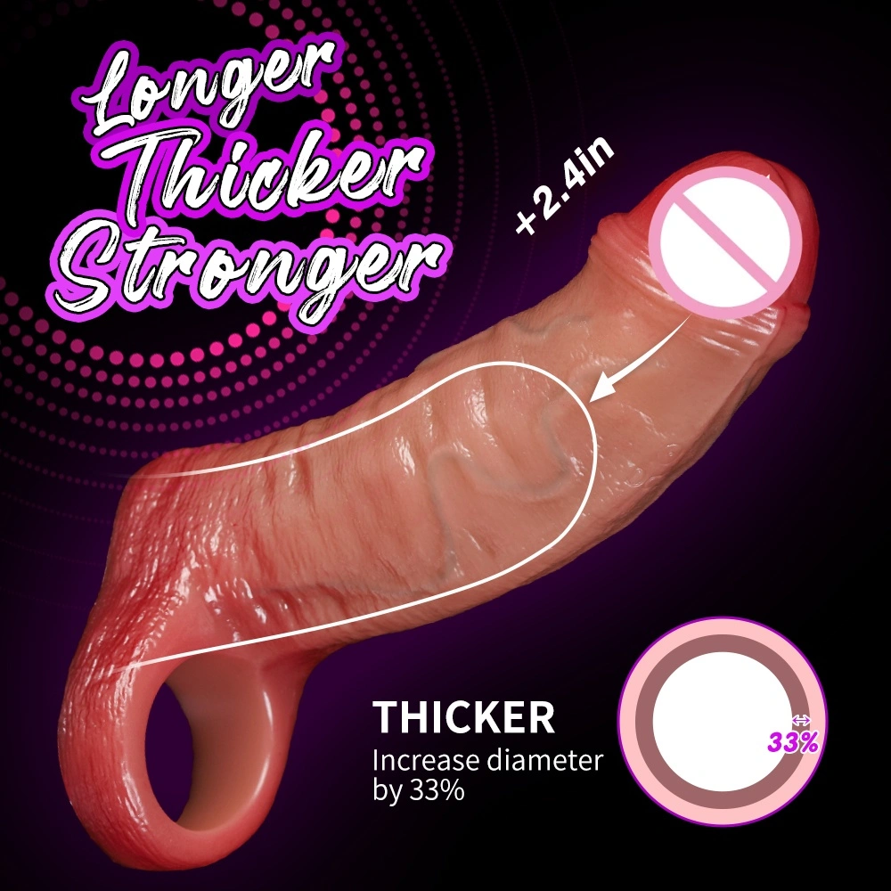 Silicone herbruikbare peniscondoom verlenger condoom sexspeelgoed mannelijke peniscondoom LM-CT616