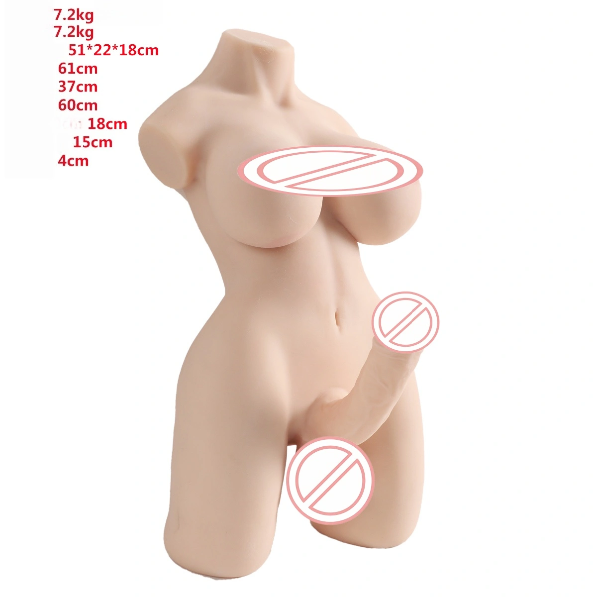 Transsekual sexdukke-trunk TPE voksen情趣legetøj realistisk stor bryst penis vagina realistisk transsekual dukke egnet til mænd eller kvinder-BJD-D006