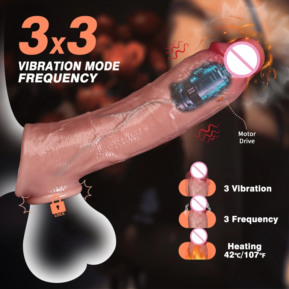 Todellinen värisevä dildoni imureppuineen ja voimakkaalla moninopeuksella varustetulla moottorilla, sopii korkeatasoiseen, kädet vapaa yksinkäyttöön - LM-C-T831