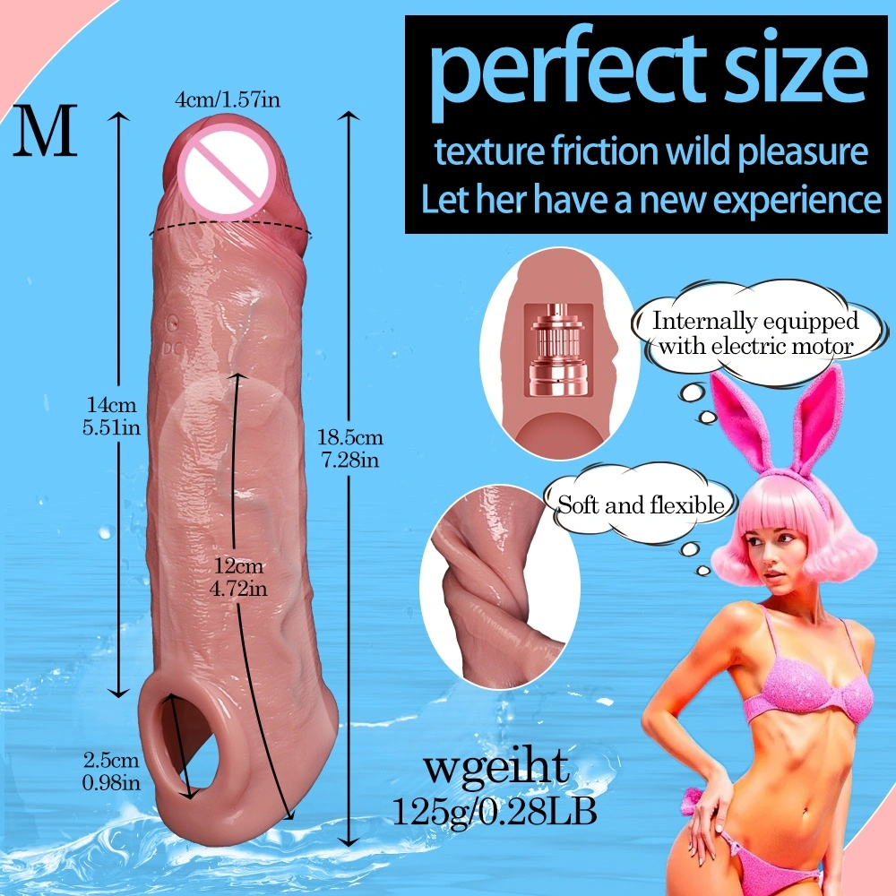 Seks speelgoed super zacht vertraging ejaculatie mannelijk gebruik fake penis realistische fake penis condoom herbruikbaar dikke silicaat grote penis LM-CT602-1-M