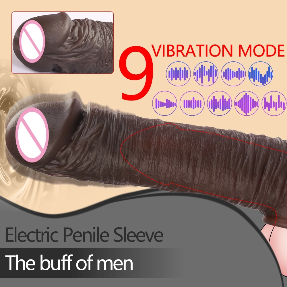 Uitgebreide en versterkte kristalgranulaat vibrerende silicone wasbare condoom Mannen herbruikbare condoom LM-CT614-2
