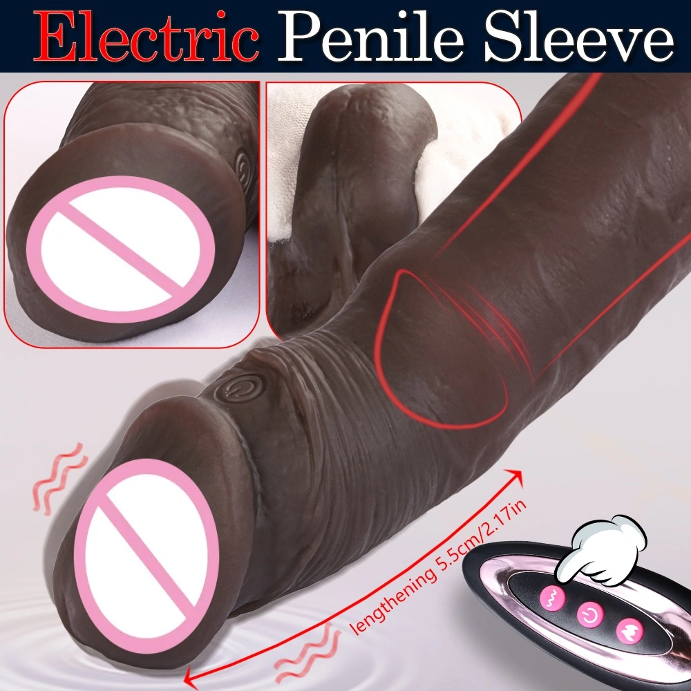 Mannelijke silica gel penis cover verlengd en versterkt hol zacht vlees realistische condoom LM-CT611-2