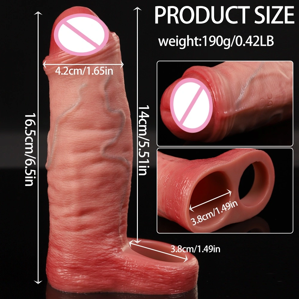 Silicone herbruikbare peniscondoom verlenger condoom sexspeelgoed mannelijke peniscondoom LM-CT616