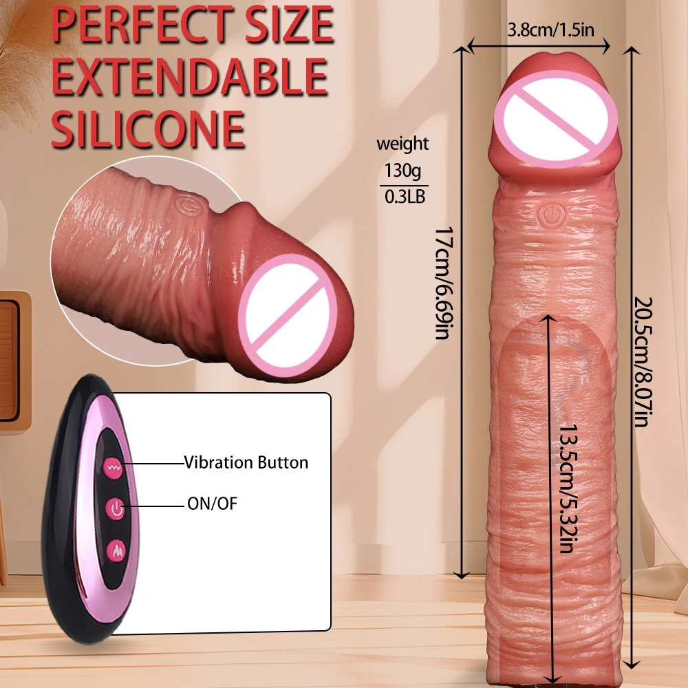 Volwassen speelgoed Vrouwenmassage verwarmende telescopische schommelende vibrerende silicaat enorme realistische vibrator dildo voor vrouwen-LM-CT614-3