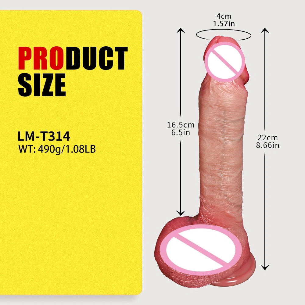 Hoogwaardig zacht oppervlak ontworpen door Chinese fabrikanten, biedt maximale comfort, realistische natuurlijke huidtextuur, gesimuleerd dildo LM-A314-1