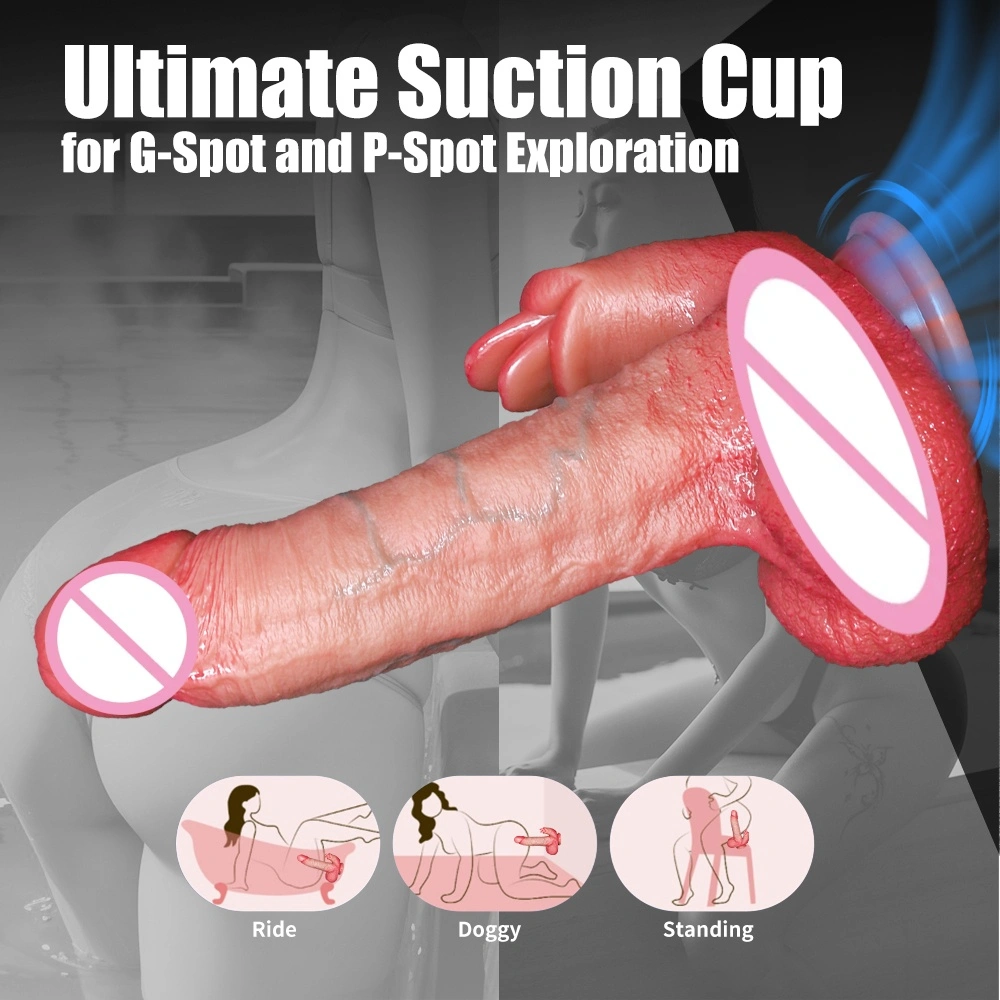 Realistische trillende dildo met telescopische trilling, schommelende verwarmingsstimulus, krachtige zuignap, grote dildo voor vrouwen LM-A315-1