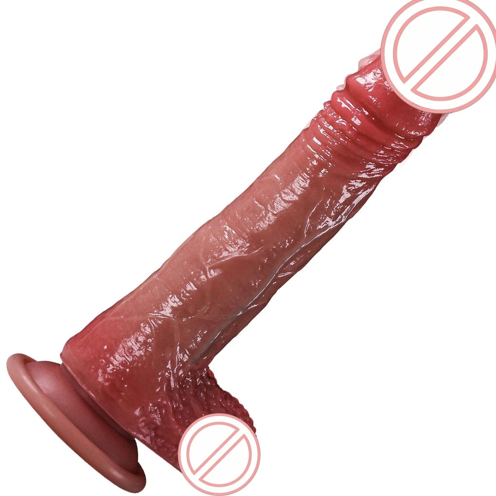 Todellinen simulaatio silikoni fake penis pehmeä liikkuva pään vibrattori aikuisten seksi lelu-BJD-E023J