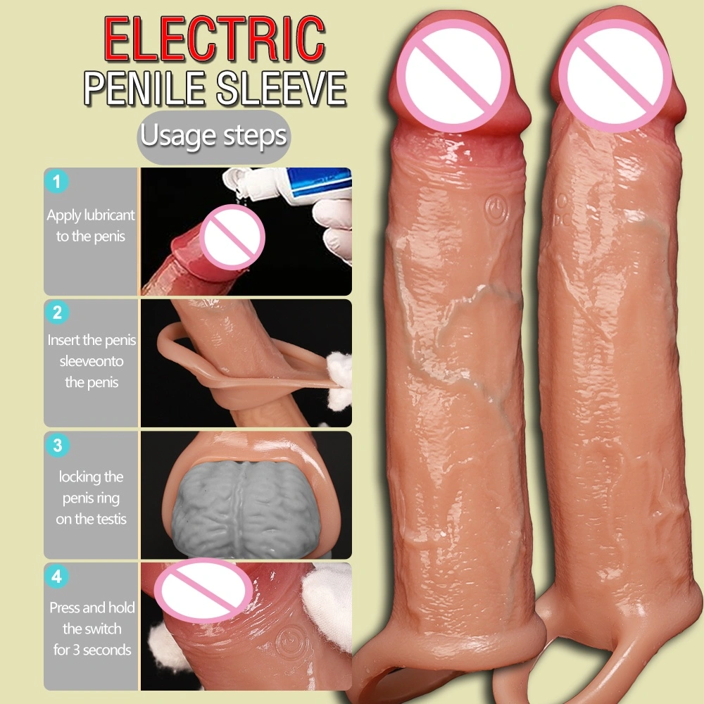 Peniscondoom verlenger realistische peniscondoom silica-gel verlengend seksspel mannenpenisvergroter Funda Para Pene LM-CT608-2