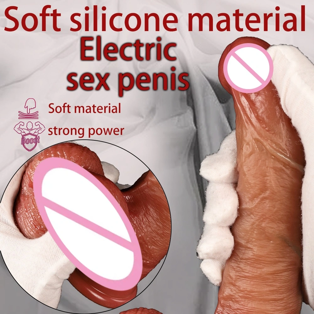 Bestseller vloeibare silica gel grote dildoon telescopische verwarmde kunstmatige penis vrouwelijk sekstoestel LM-A086-2