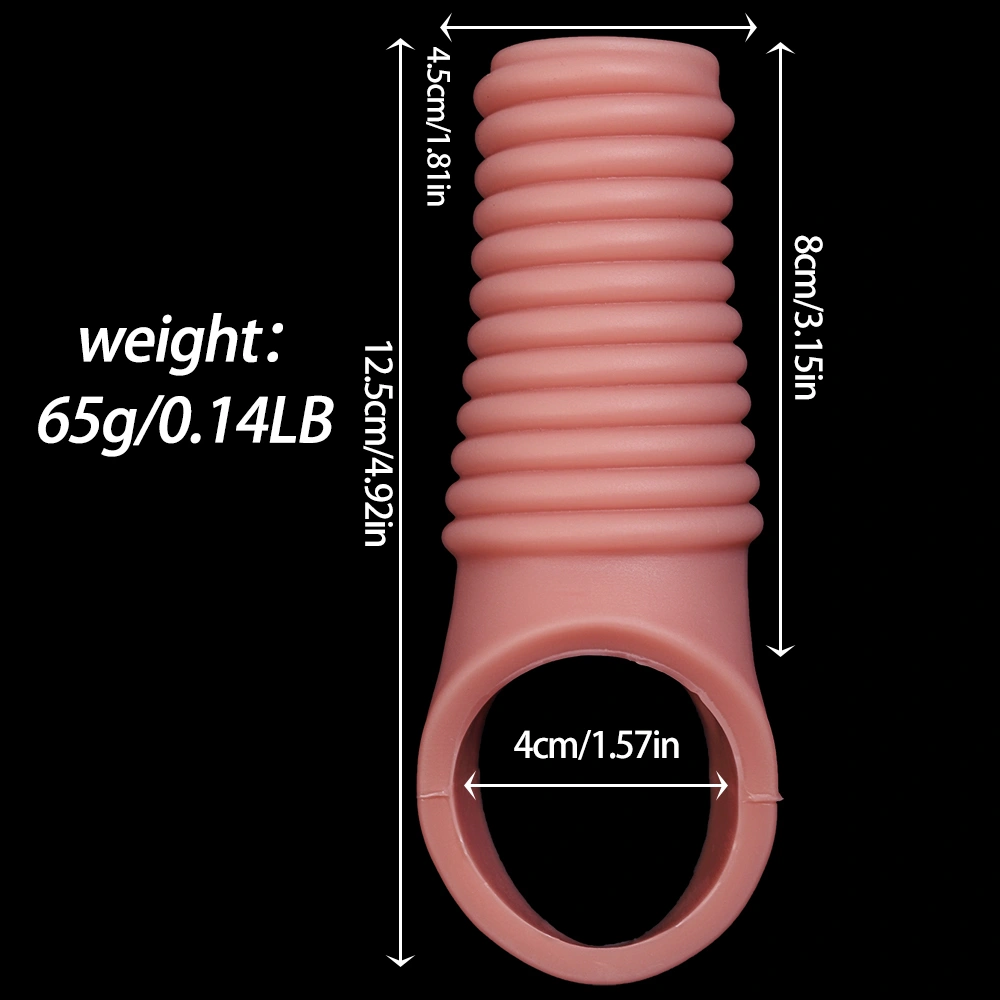 Zachte silica gel penis cover, paardenvormige dildo cover, erotische lange penis cover, penis verlenger, erotische producten voor mannen LM-D826