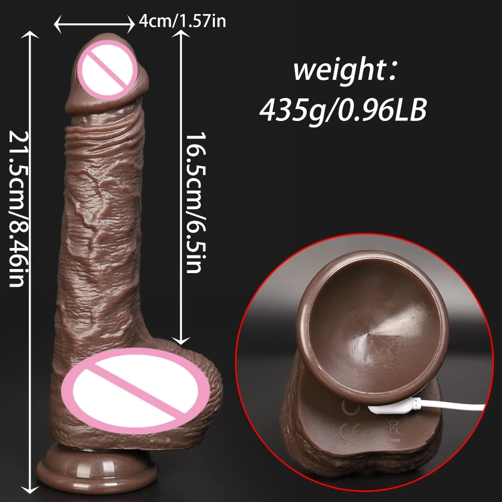 Latautettava venyttävä ja pyörivä vibratoori, nesteellinen ja todellinen värinen ruskea vibratoori etäohjaimella LM-A201-4