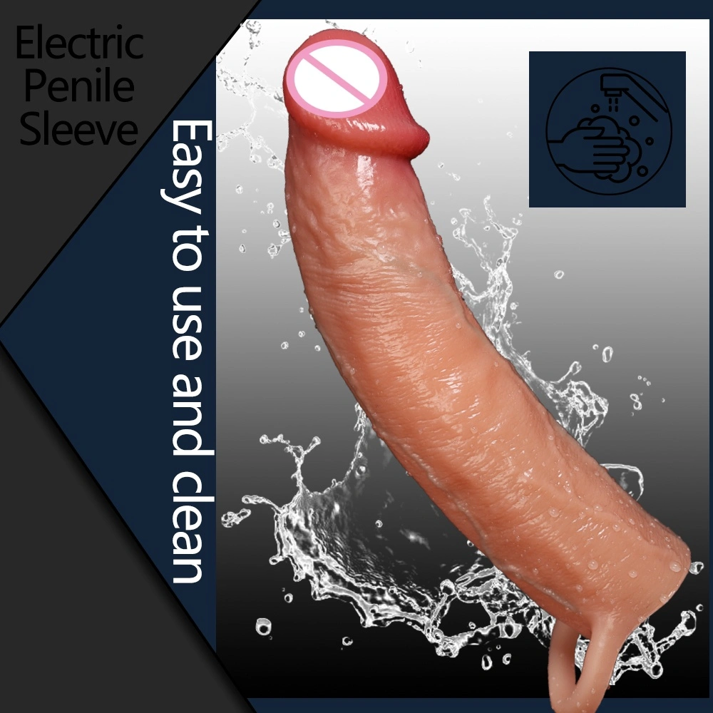 Herhaalbaar siliciumverlengstuk voor peniscondoom, realistische condoom-speeltje, voor dikker en langer wordende sexspeeltjesleeve LM-CT610-1