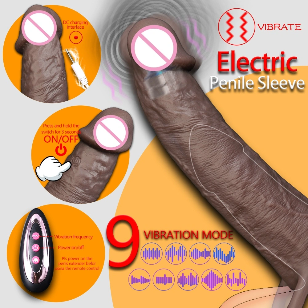 Groot penis sleeve, grote penis verlengsleeve, vertraagde ejaculatie verlengde penis herbruikbare vergrotingsapparaat, siliconen condoom, mannelijk seksspel, LM-CT610-4