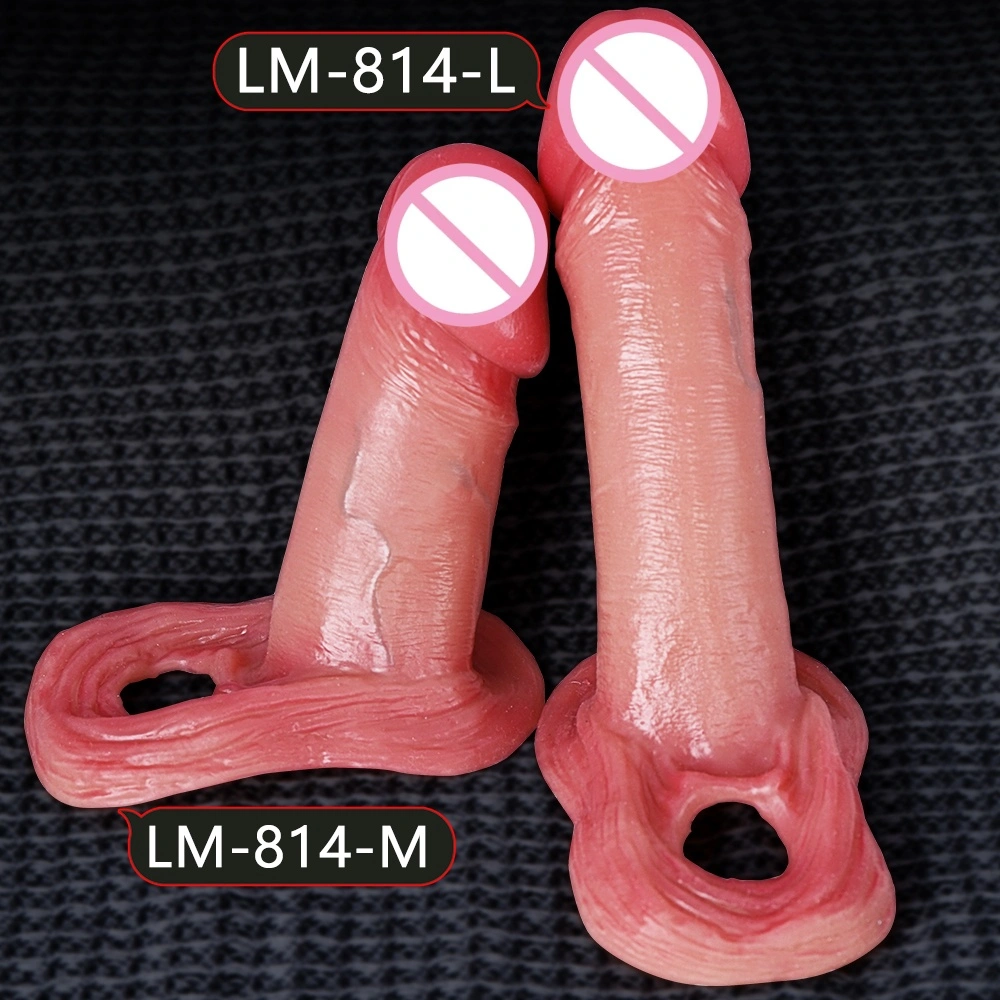 Zachte silica gel仿真假阳具 realistische vrouwelijke zelfplezier sex toy met liquid materiaal 100% waterdicht bruin/geel LM-D814