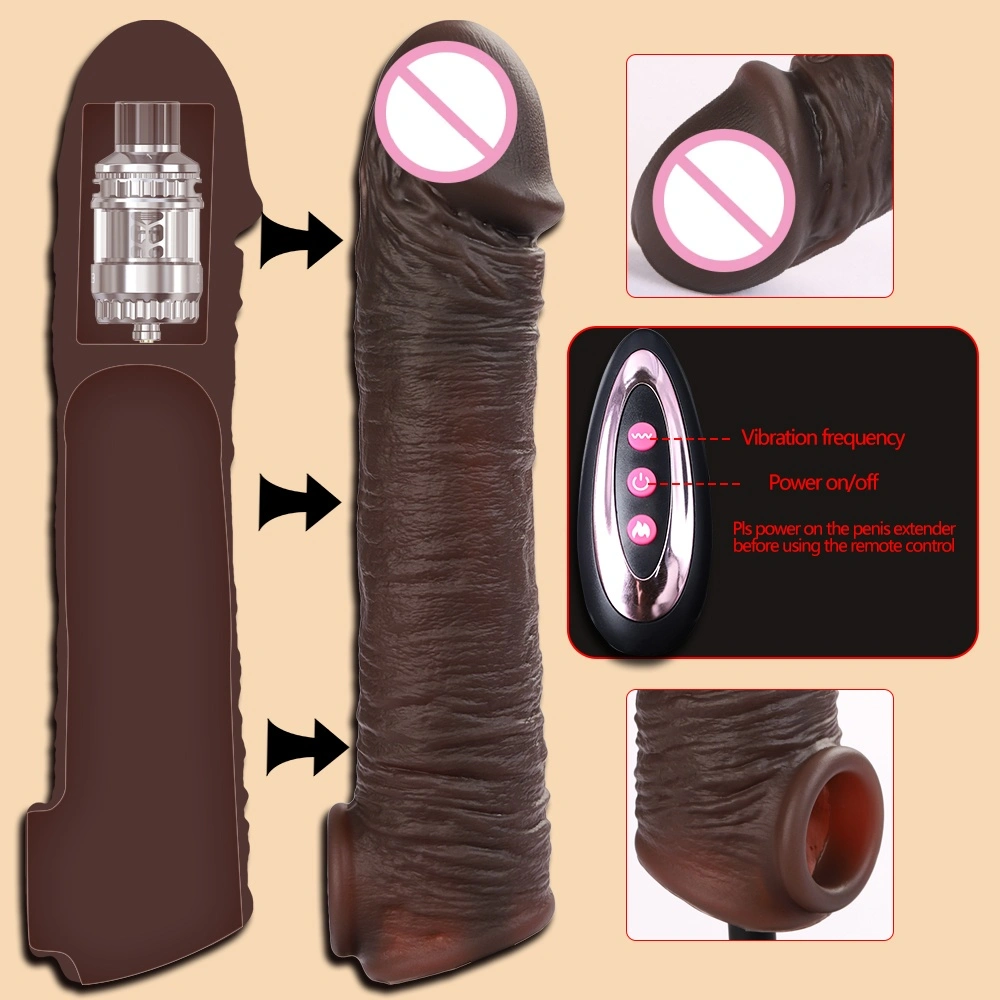 Uitgebreide en versterkte kristalgranulaat vibrerende silicone wasbare condoom Mannen herbruikbare condoom LM-CT614-2