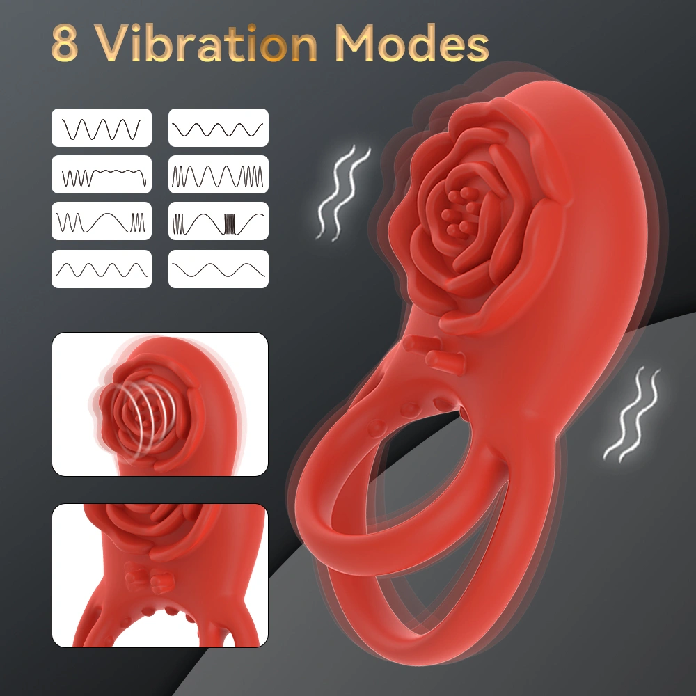 RED ROSE Mannen Siliconen Waterdichte Vibrerende Vertragende Ejakulatie Controle Adult Vibrator Sperma Ring HXR-XTD079-C-1