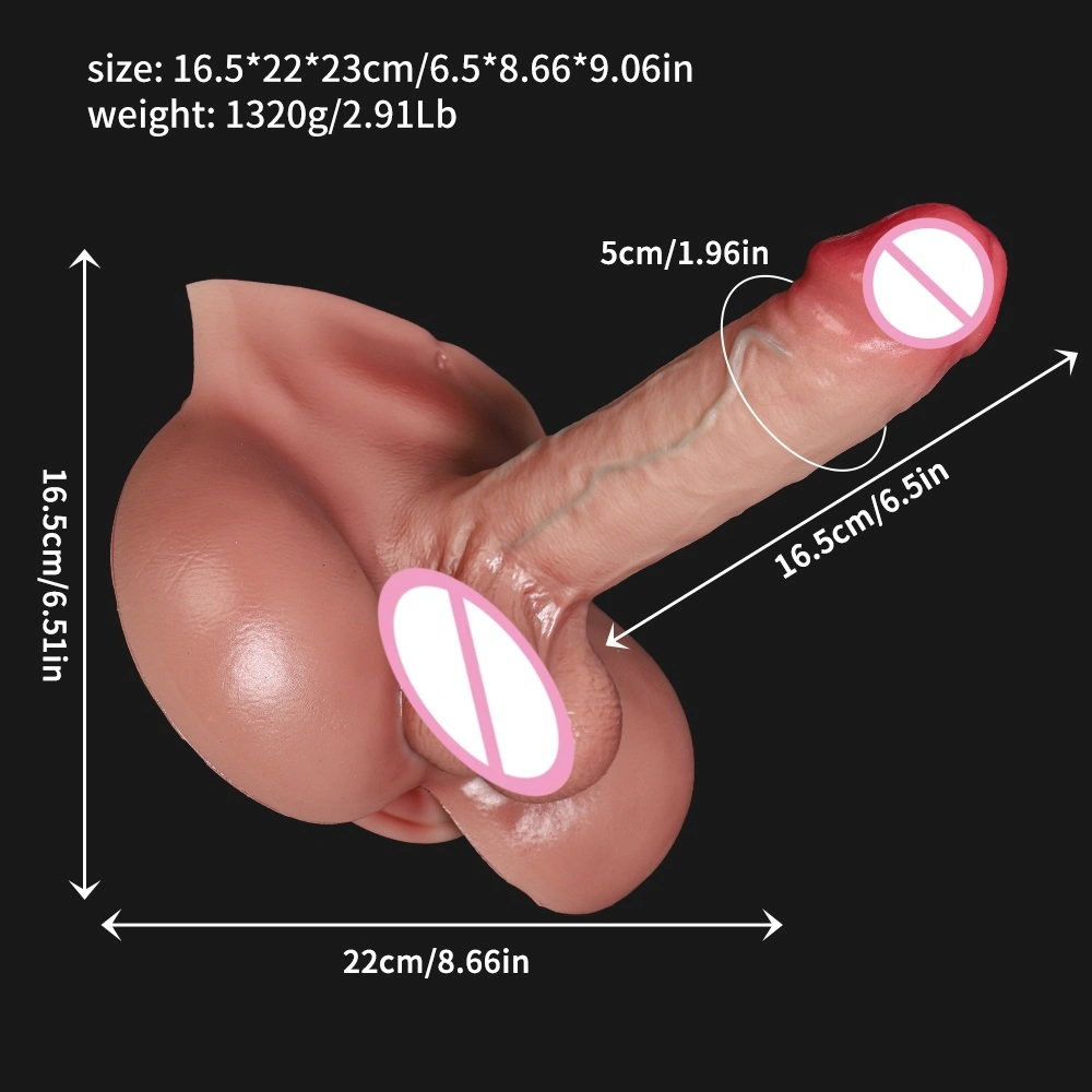 Handmatige penisdildo met zachte zuignap - waterdicht 28M draagbare echte tactiele volwassenenstimulator - LM-B327-1