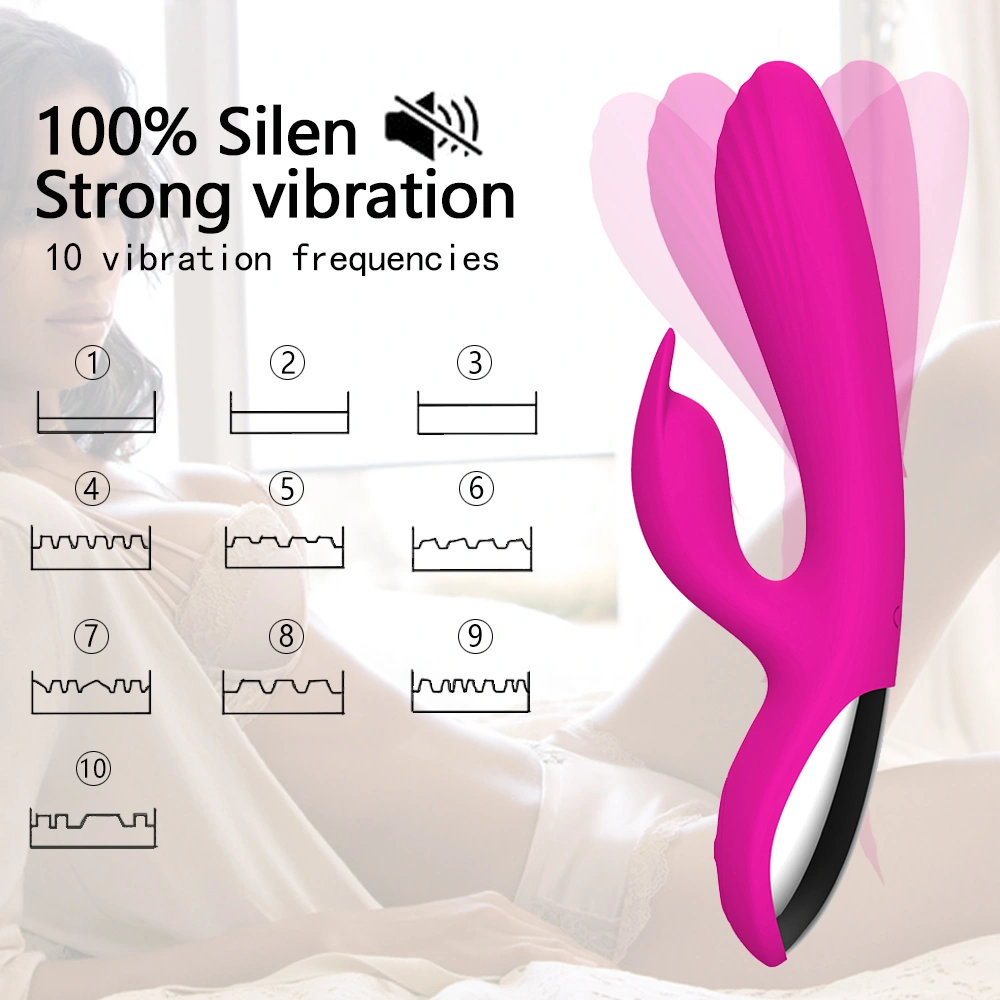 Kaksin viritinmassaa G-pistokkeen stimuloiva fakuvesiti vedenpitävä USB-latautettava aikuinen naisen sukupuolilelu 10 nopeusastetta GM-197-2