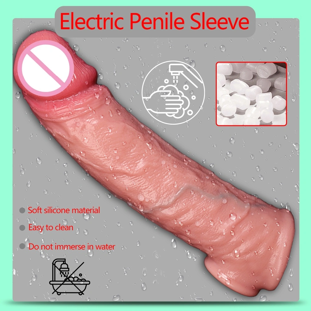 Vloeibare siliciumrubber penis套 versterker herbruikbare condoom vertraging stimulatie G-punt stimulatie realistische dildo套 sexspeelgoed LM-CT607-6