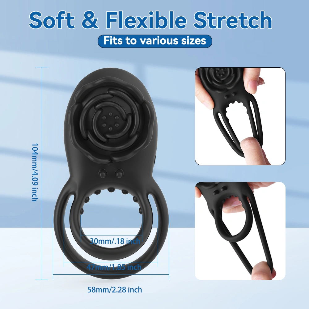 BLACK ROSE Mannen Silicone Waterdichte Vibrerende Vertragende Ejakulatie Controle Adult Vibrator Sperma Ring HXR-XTD079-C-2