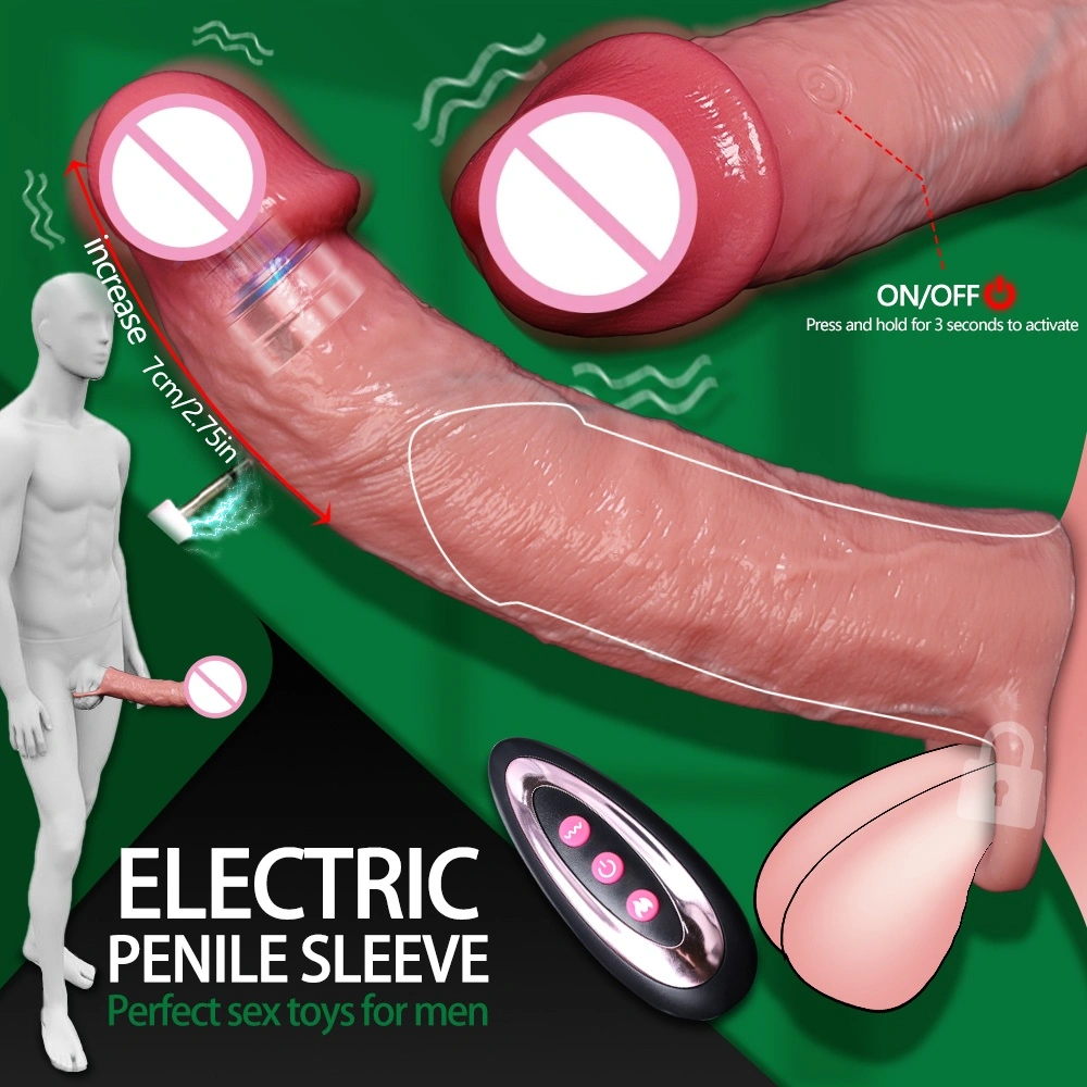 Groot peniscase, grote penislangtecase, vertraagde ejaculatie penislangte herbruikbare vergrotingsapparaat, silica-gel condoom, mannelijk seksspel, LM-CT610-6