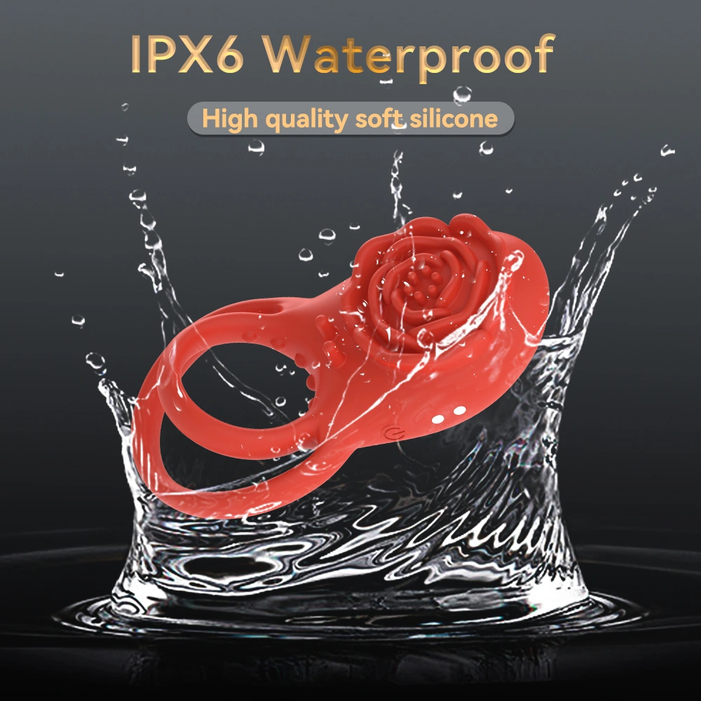 RED ROSE Mannen Siliconen Waterdichte Vibrerende Vertragende Ejakulatie Controle Adult Vibrator Sperma Ring HXR-XTD079-C-1