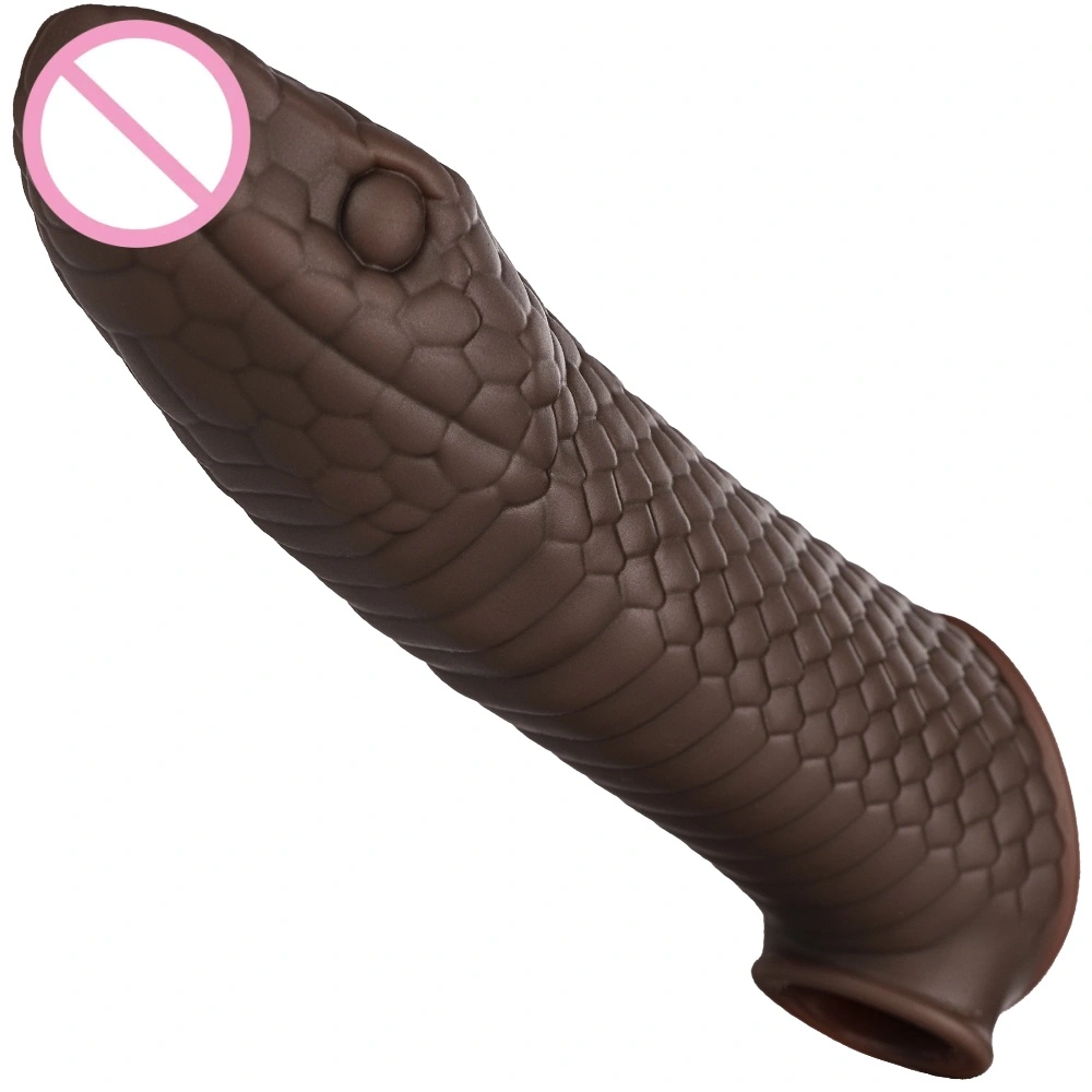 Peniscondoom realistische silica gel dildo penisextender sekstoys, met realistische veneertextuur en anatomische details. LM-D815