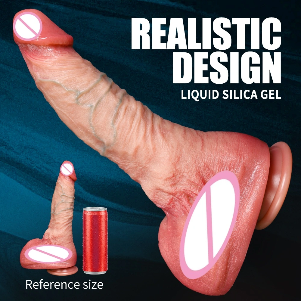 Manueel zelfbevredigingsstok met kunstmatige penis, gebogen dildo, vrouwelijk zwaar type, koppeladult speelgoed-LM-B320-1