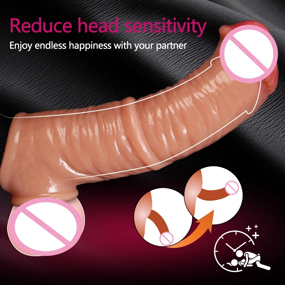 Silicone leer condoom Mannelijke penis masturbator Silicone套 dildo LM-D805 （注：“硅胶套”在荷兰语中通常直接使用“silicone套”或“silicone hoes”，此处保留“硅胶套”以保持产品名称的一致性；“假阳具”常用“dildo”，为国际通用术语）
