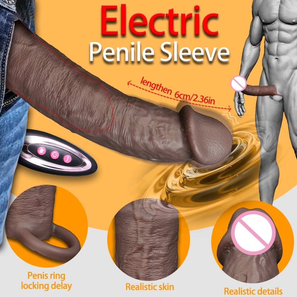 Groot penis sleeve, grote penis verlengsleeve, vertraagde ejaculatie verlengde penis herbruikbare vergrotingsapparaat, siliconen condoom, mannelijk seksspel, LM-CT610-4