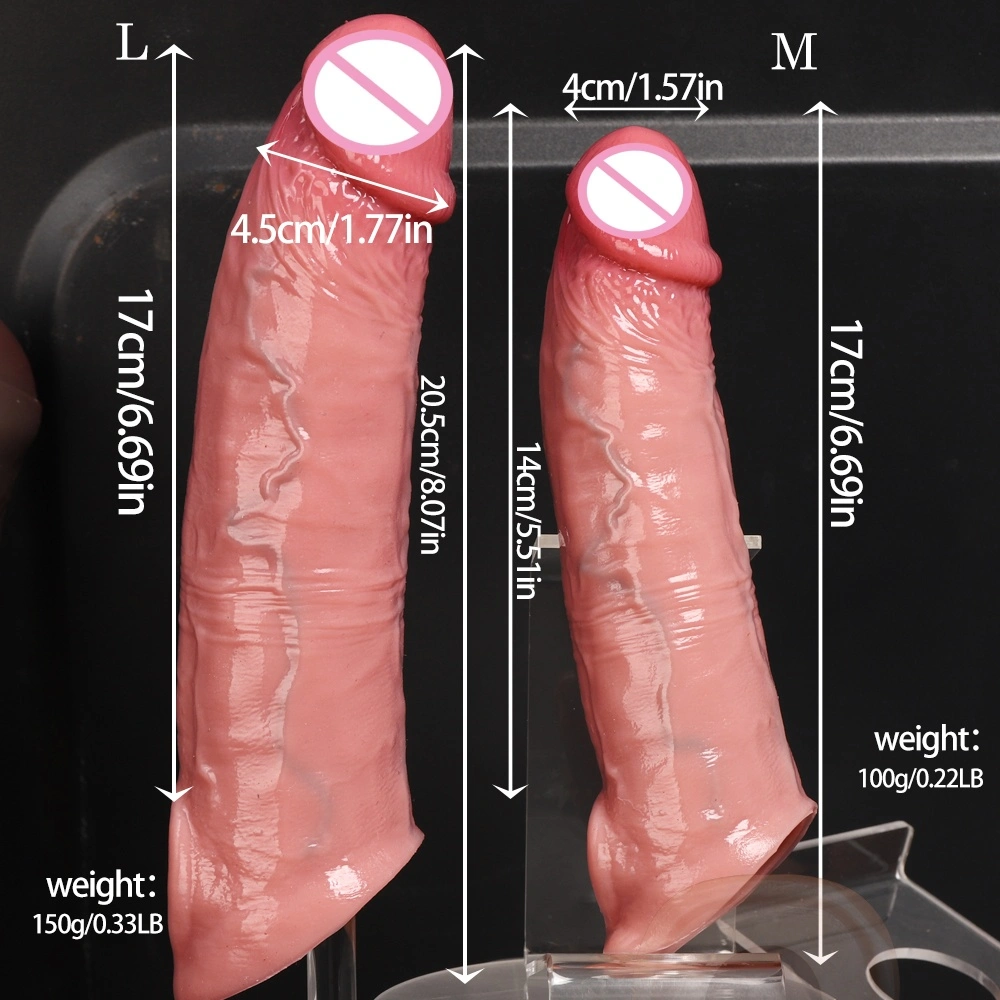 Penislatex Dragon Condoms Heren herbruikbare siliconen holle ringvormige dildo hoes Heren condoom LM-D802