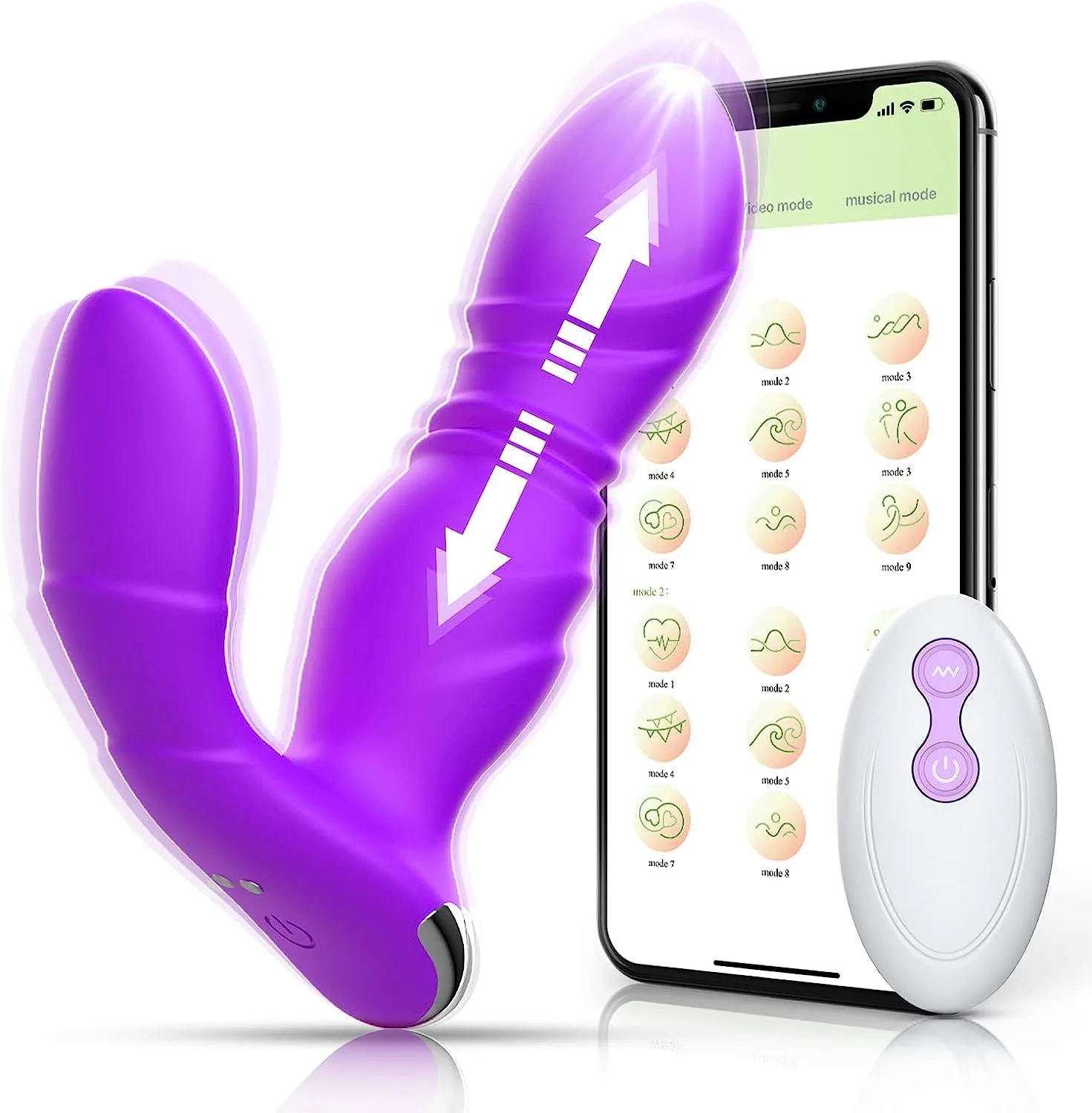 Vibrator massager G-spot stimulatie waterdichte USB-oplaadbare volwassen vrouwelijke seksueel speelgoed 9 standen handsfree vibratie GM-315-1