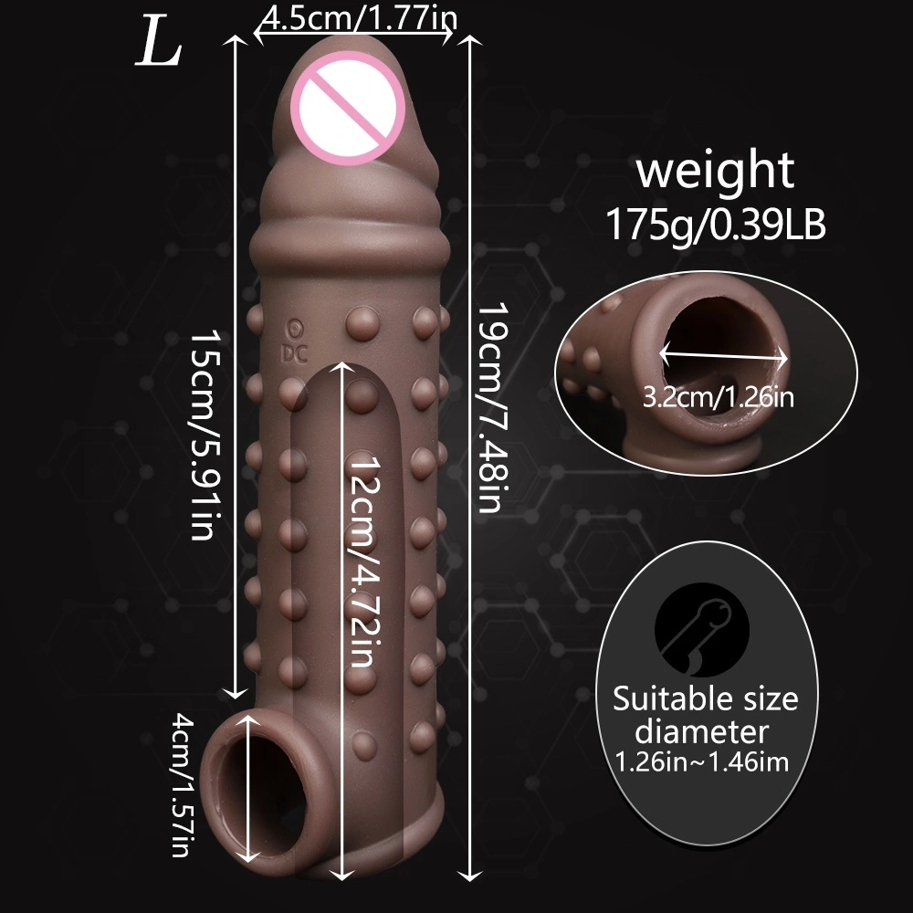Vloeibare silica-gelvriendelijke waterdichte unisex dildo condoom elektrische verlengde holle seksuele producten Chinese批- LM-CT605-4