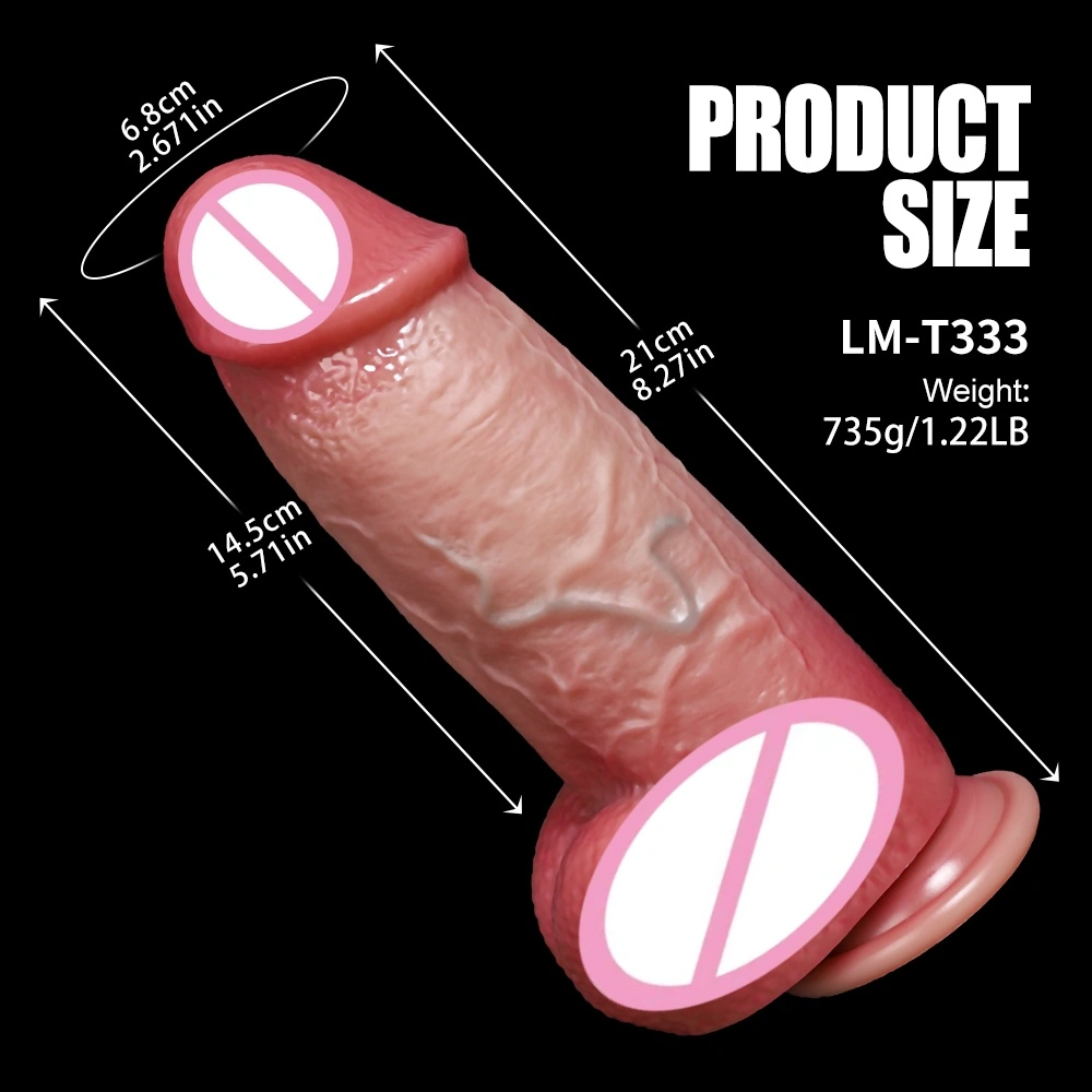 Vibraattori latauskäyttöinen peniksen tekoinen venyttävä lämmittävä etäohjattava vibraattori naisille silikoni-dildo - LM-A333-1