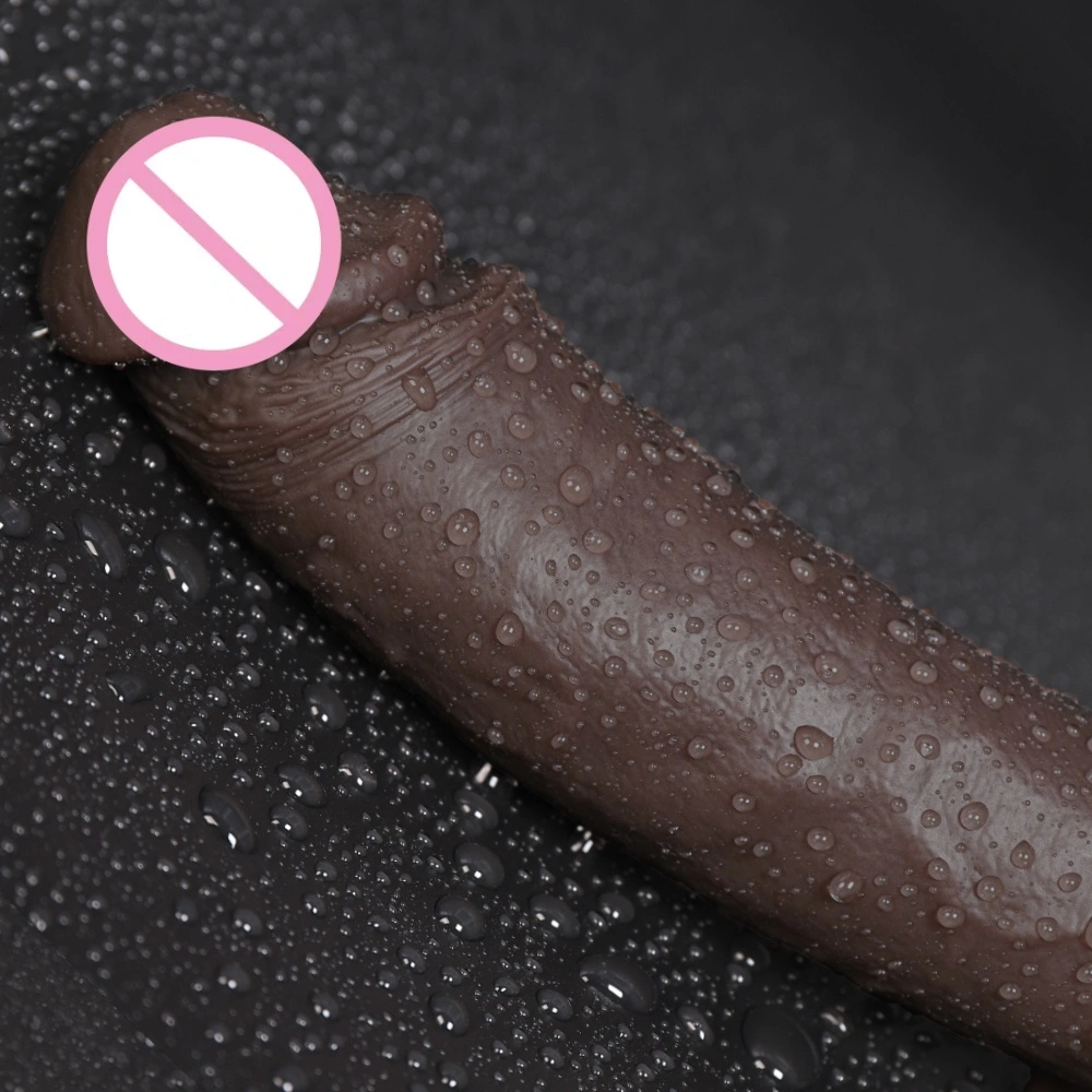 Flexiskin siliconen penis sleeve met huidachtige textuur, verhoogt de omtrek en biedt diepere stimulatie, volwassen speelgoed. LM-D820