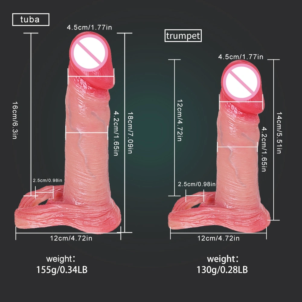 Zachte silica gel仿真假阳具 realistische vrouwelijke zelfplezier sex toy met liquid materiaal 100% waterdicht bruin/geel LM-D814